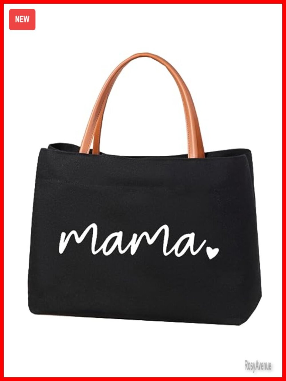 Canvas Mom Tote Bag Snap Closure Travel Hospital Beach Gift